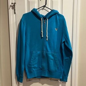 Blue AE Zip-Up Hoodie with Logo